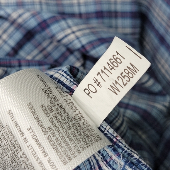 Nautica blue plaid button down Long Sleeve men's shirt Large - Picture 10 of 10